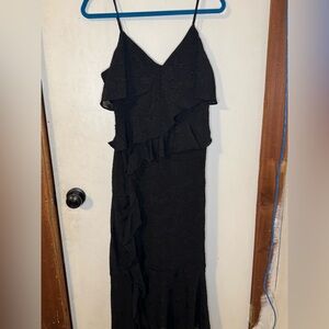Wild Fable Black Asymmetrical Ruffle Dress